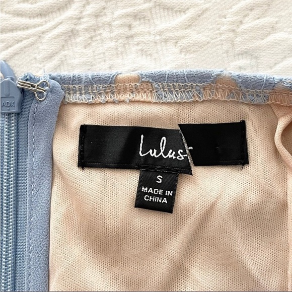 NWOT Lulus Steal a Kiss Light Blue Lace Dress Small - Picture 3 of 9